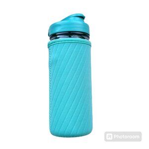 Masontops Mason Jar Hydration Set Teal Green Insulation Sleeve With Glass Bottle